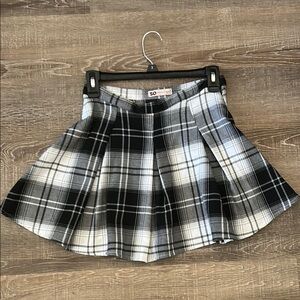SO Women's Plaid Skater Skirt in Black and White